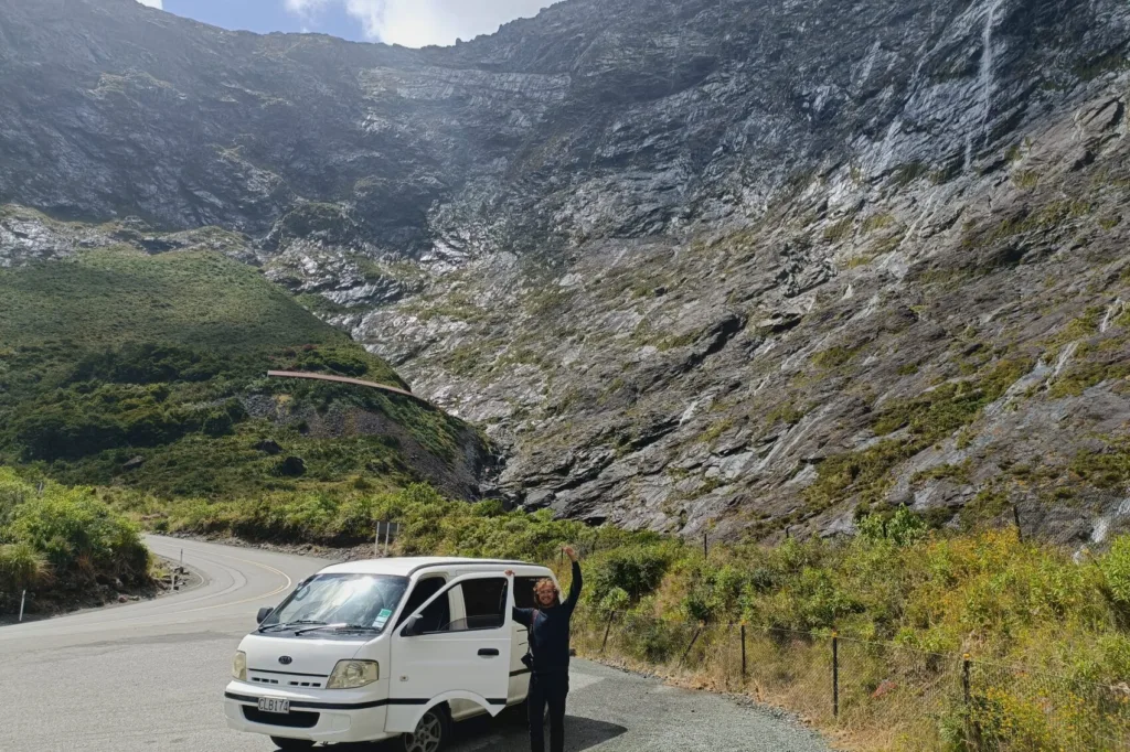 trajet en voiture pour arriver à Milford Sound